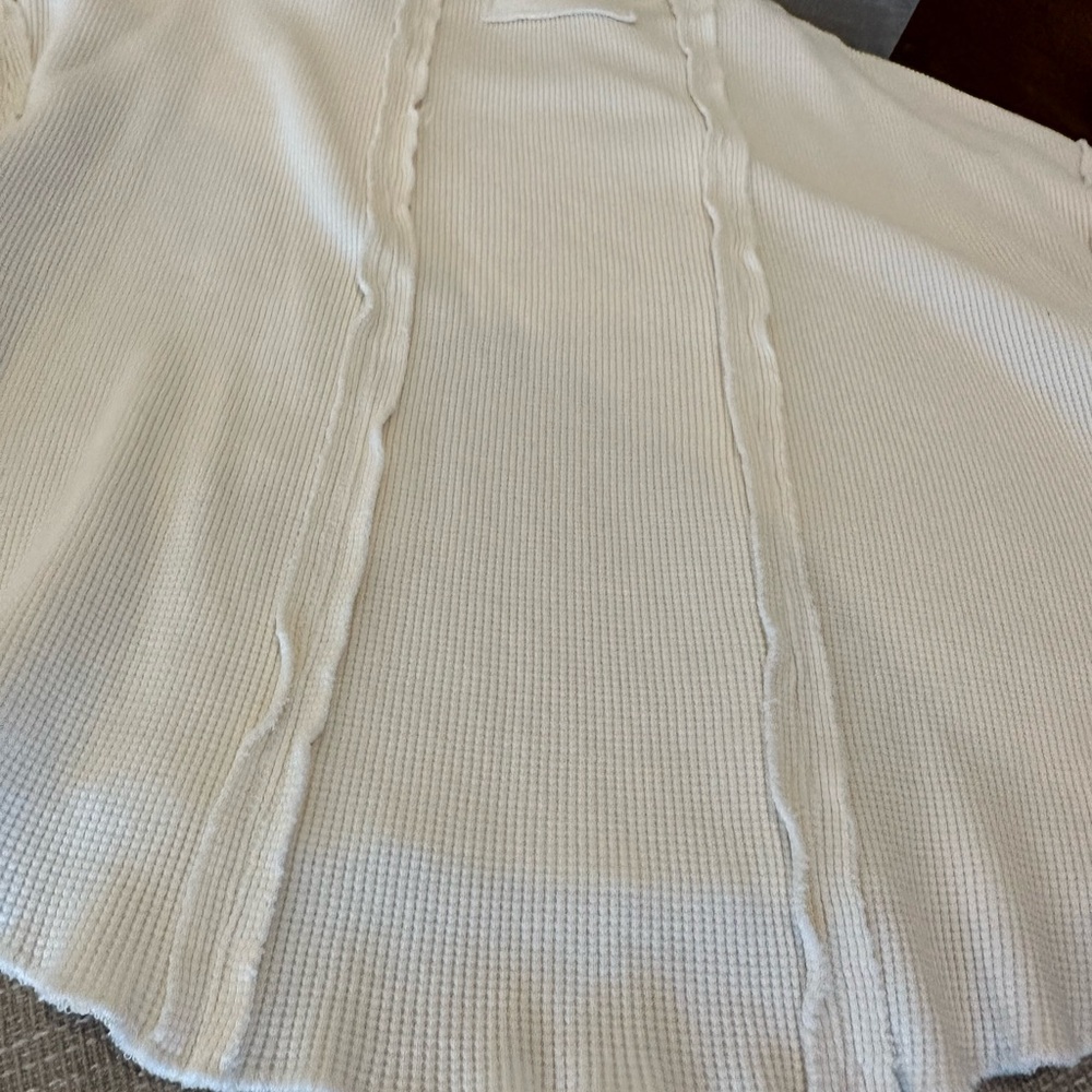 Free People Cream Ribbed Pullover - Picture 9 of 10